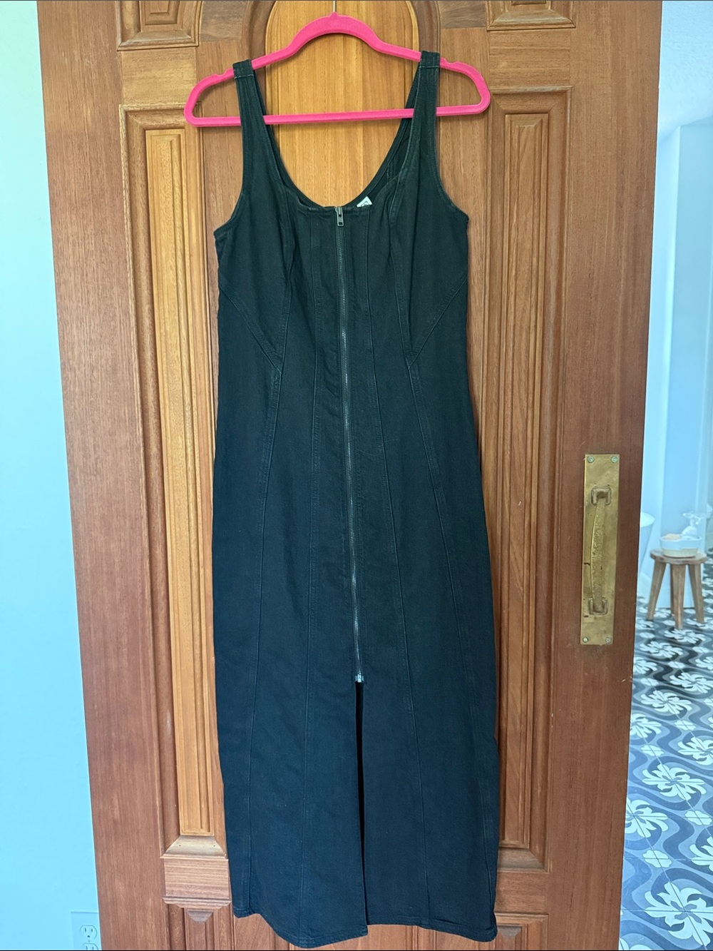 Universal Thread Black Maxi Dress with Front Zip